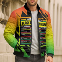 Without Black Inventors Educational List Bomber Puffer Jacket Black History Month African