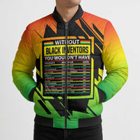 Without Black Inventors Educational List Bomber Puffer Jacket Black History Month African