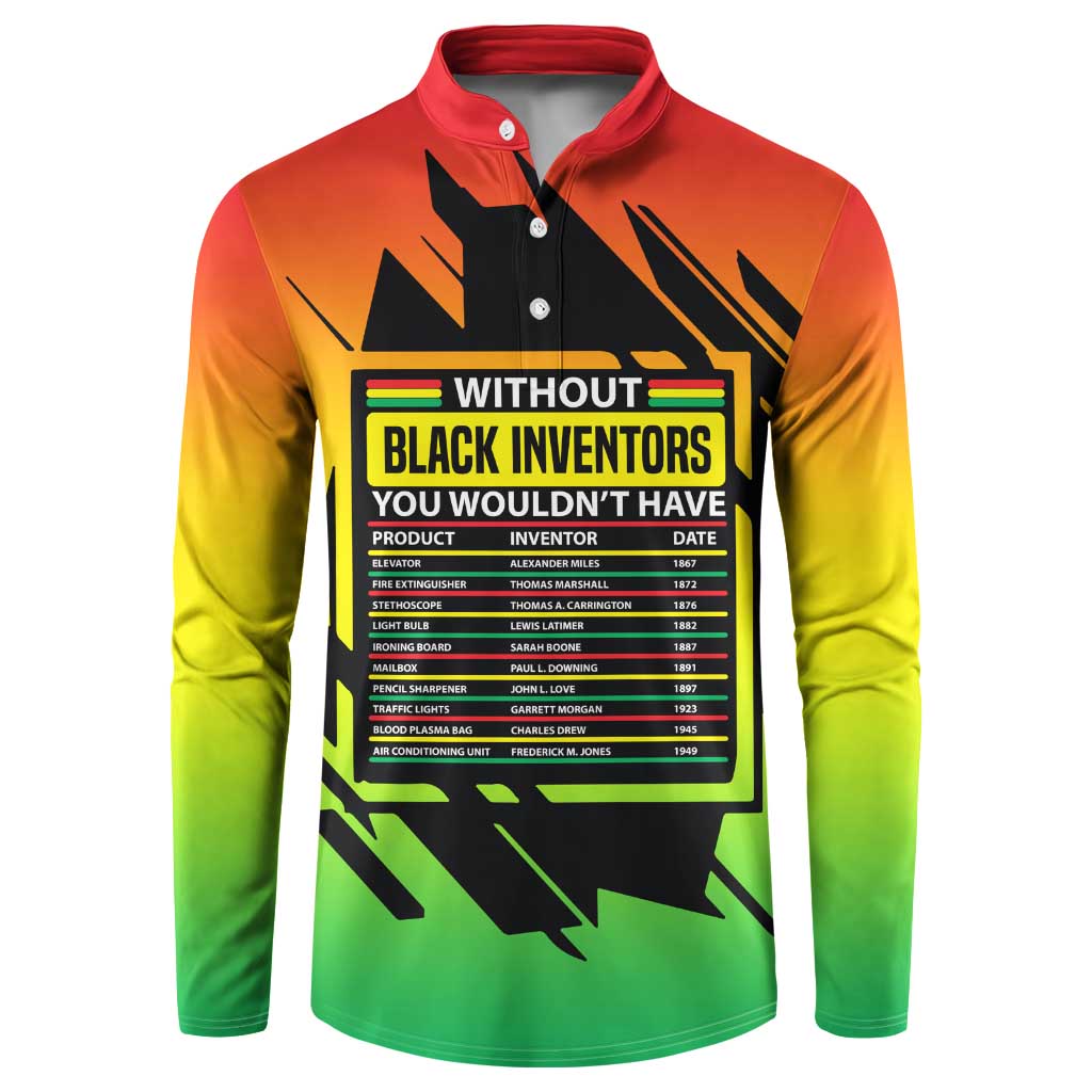 Without Black Inventors Educational List Button Sweatshirt Black History Month African
