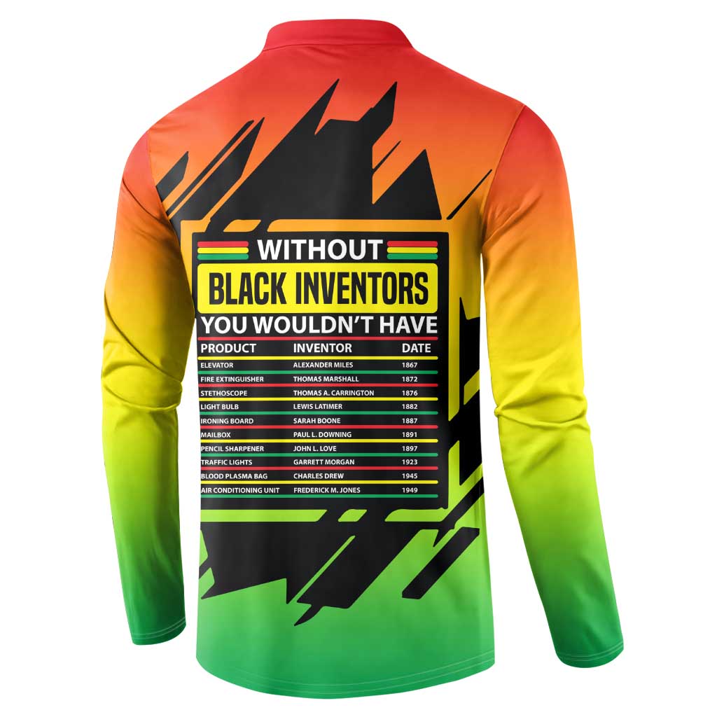 Without Black Inventors Educational List Button Sweatshirt Black History Month African