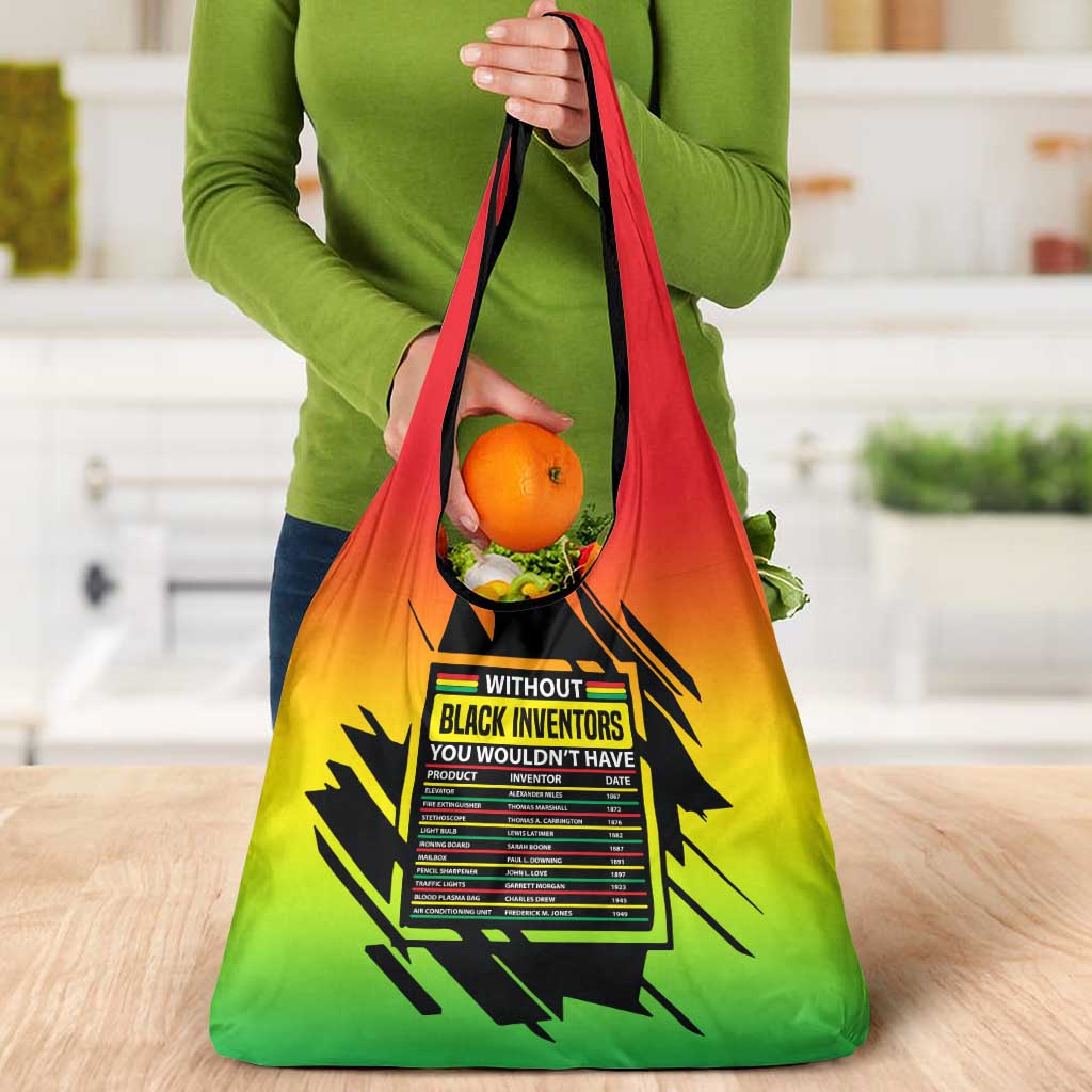 Without Black Inventors Educational List Grocery Bag Black History Month African