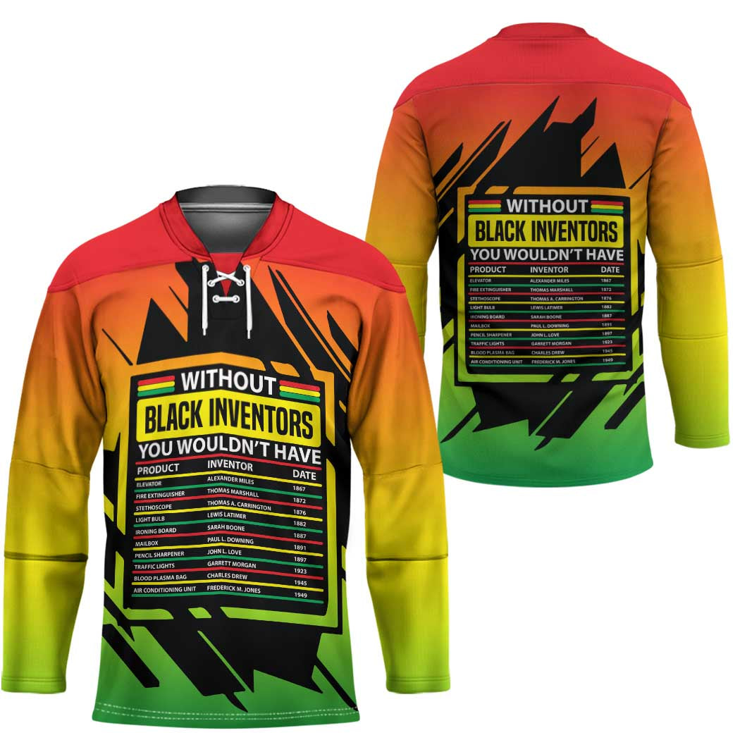 Without Black Inventors Educational List Hockey Jersey Black History Month African