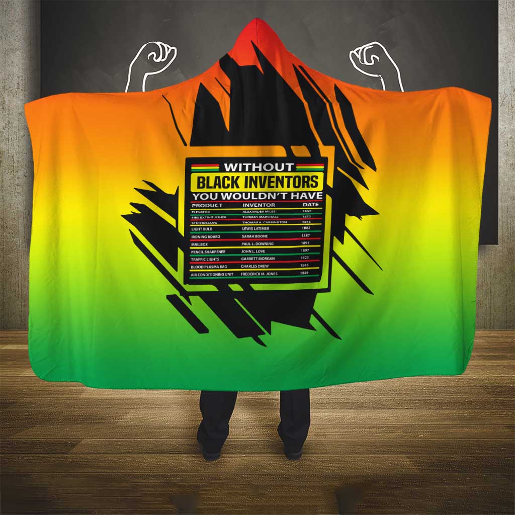 Without Black Inventors Educational List Hooded Blanket Black History Month African
