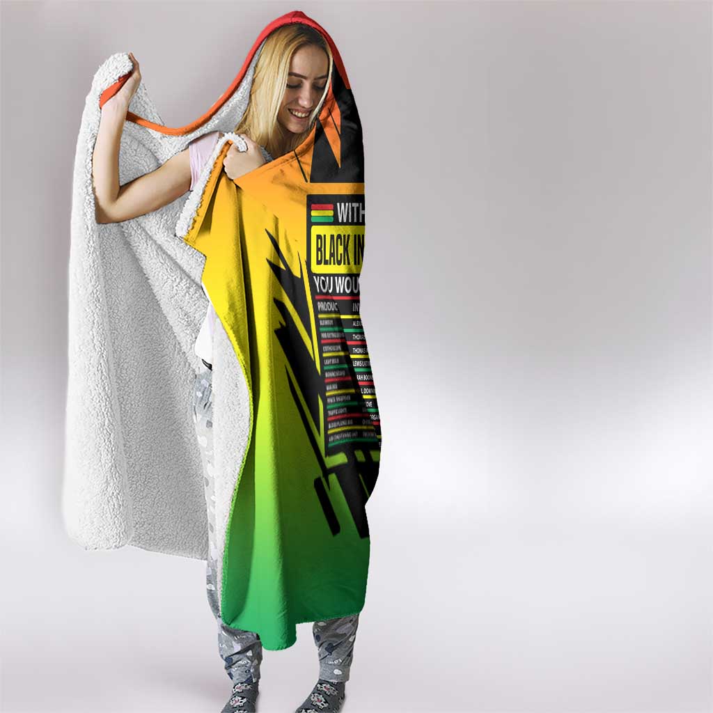 Without Black Inventors Educational List Hooded Blanket Black History Month African