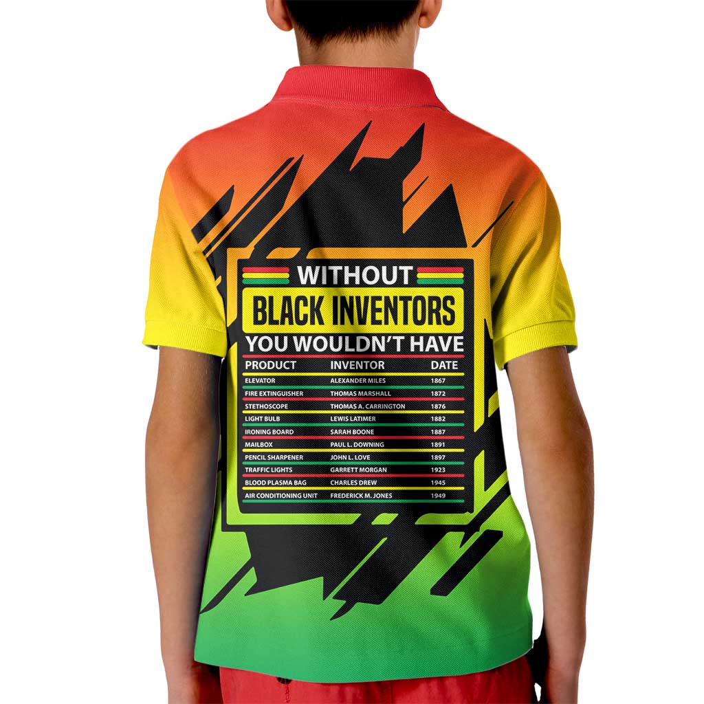 Without Black Inventors Educational List Kid Polo Shirt Black History Month African