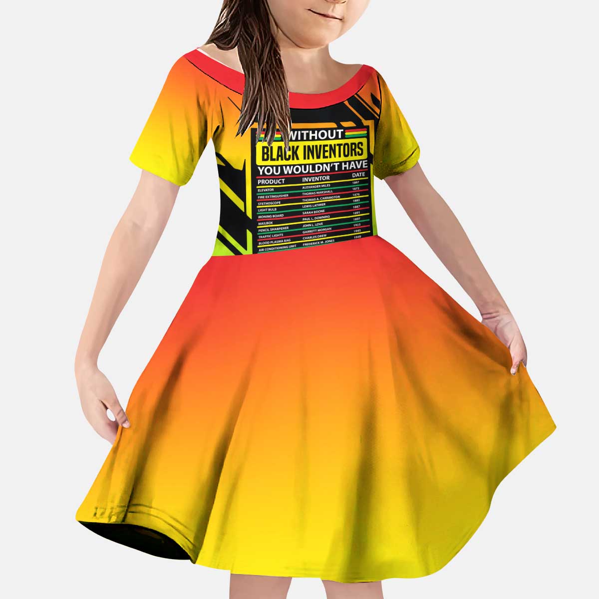 Without Black Inventors Educational List Kid Short Sleeve Dress Black History Month African