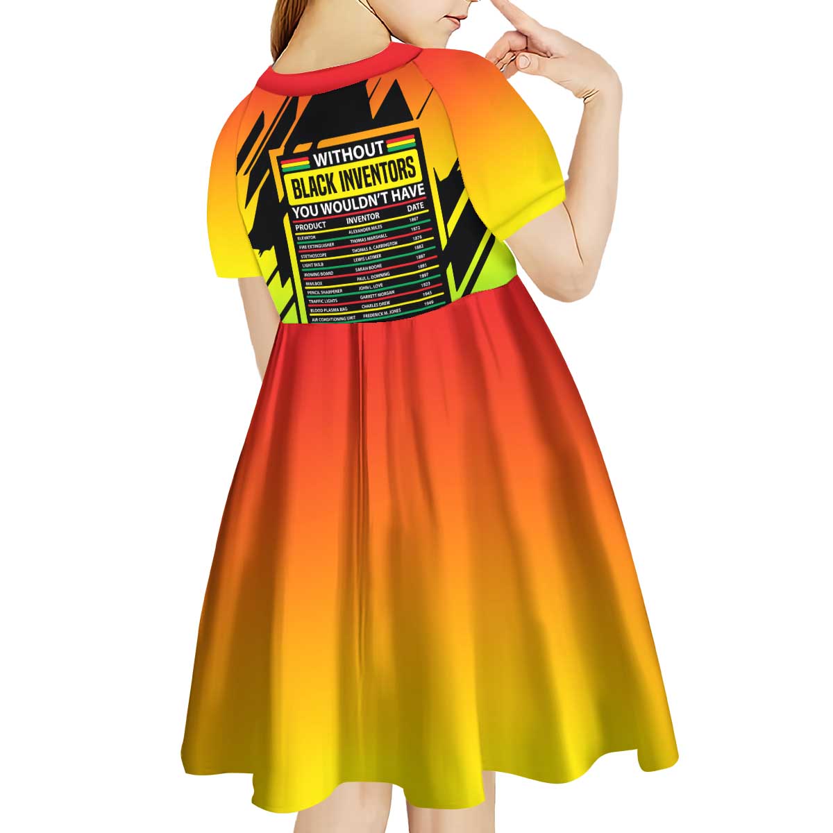 Without Black Inventors Educational List Kid Short Sleeve Dress Black History Month African