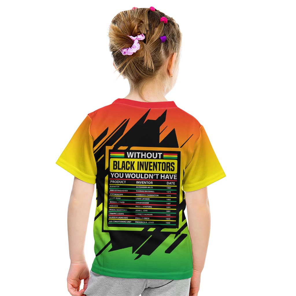 Without Black Inventors Educational List Kid T Shirt Black History Month African