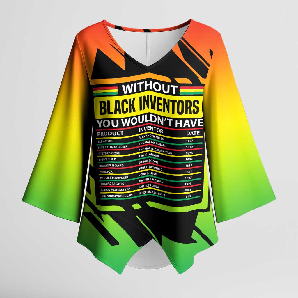 Without Black Inventors Educational List Kimono Sleeve Blouse Black History Month African