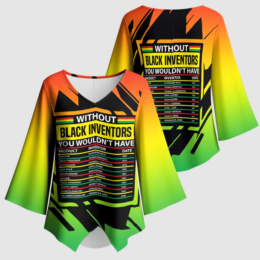 Without Black Inventors Educational List Kimono Sleeve Blouse Black History Month African