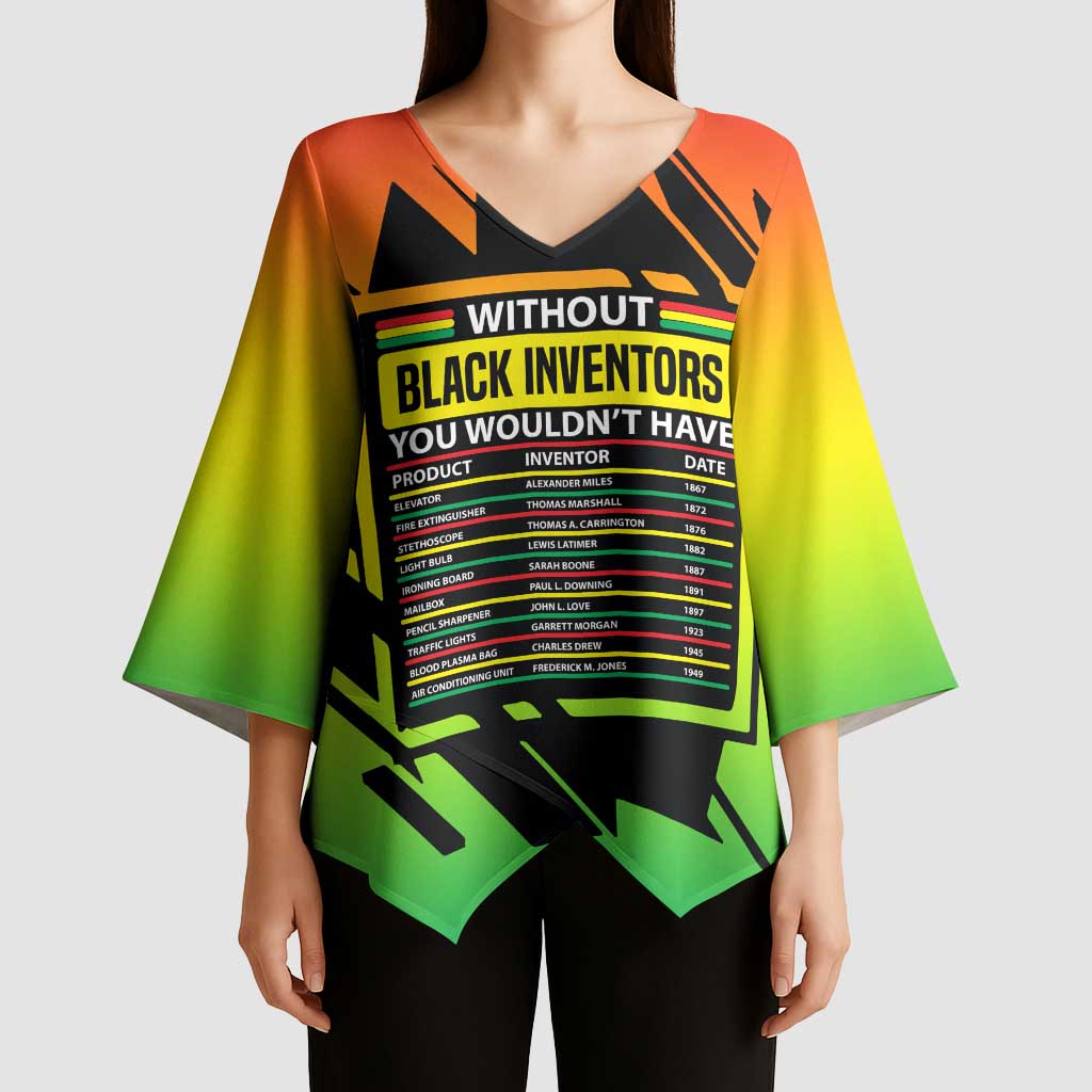Without Black Inventors Educational List Kimono Sleeve Blouse Black History Month African
