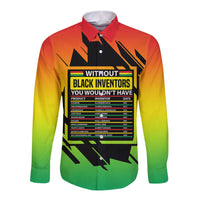 Without Black Inventors Educational List Long Sleeve Button Shirt Black History Month African
