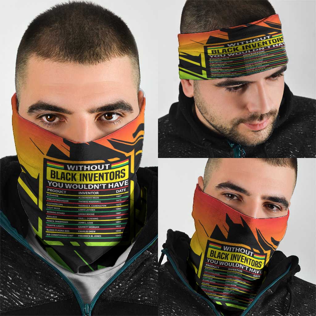 Without Black Inventors Educational List Neck Gaiter Black History Month African