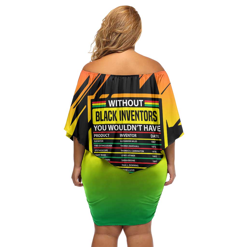 Without Black Inventors Educational List Off Shoulder Short Dress Black History Month African