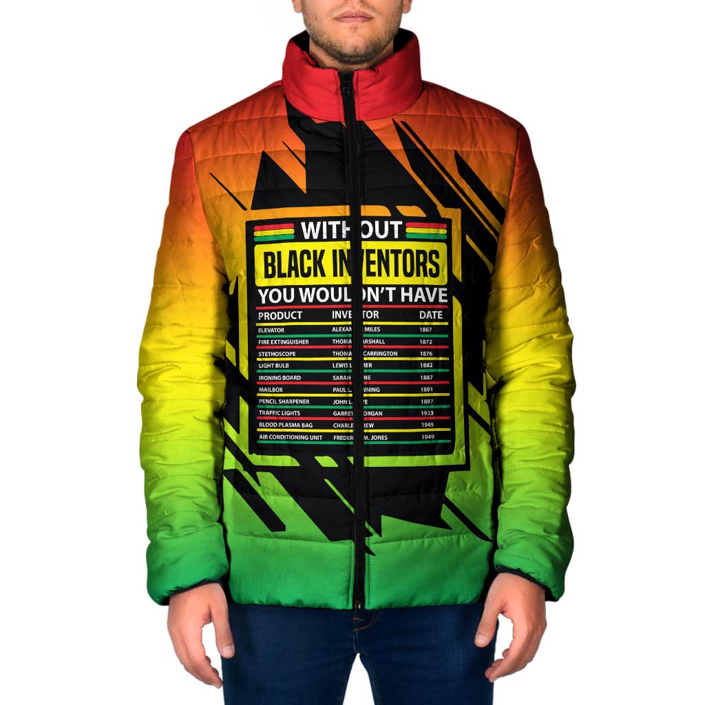 Without Black Inventors Educational List Padded Jacket Black History Month African