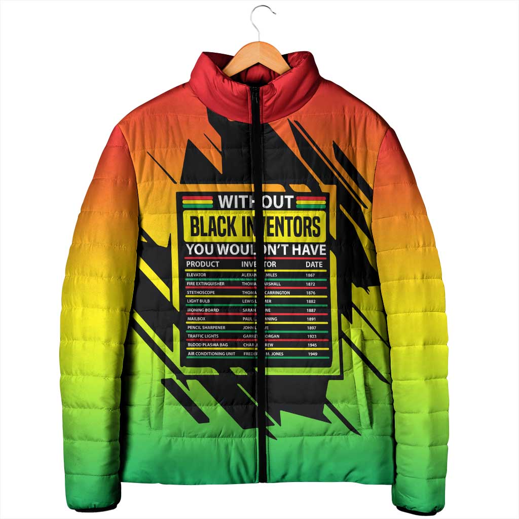 Without Black Inventors Educational List Padded Jacket Black History Month African