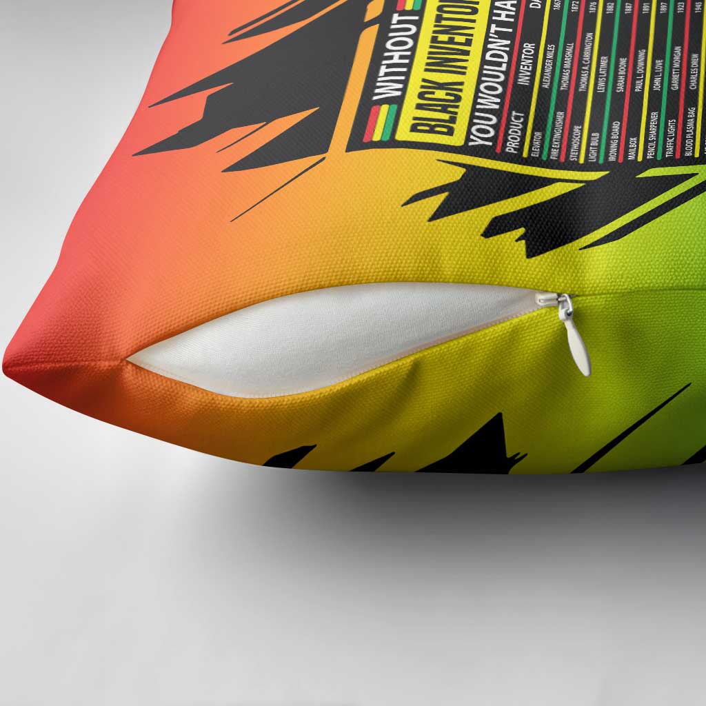 Without Black Inventors Educational List Pillow Cover Black History Month African