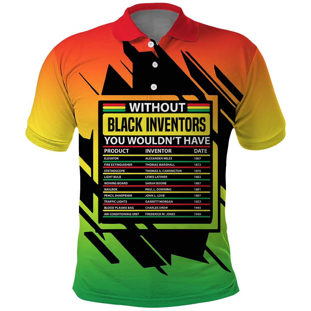 Without Black Inventors Educational List Polo Shirt Black History Month African