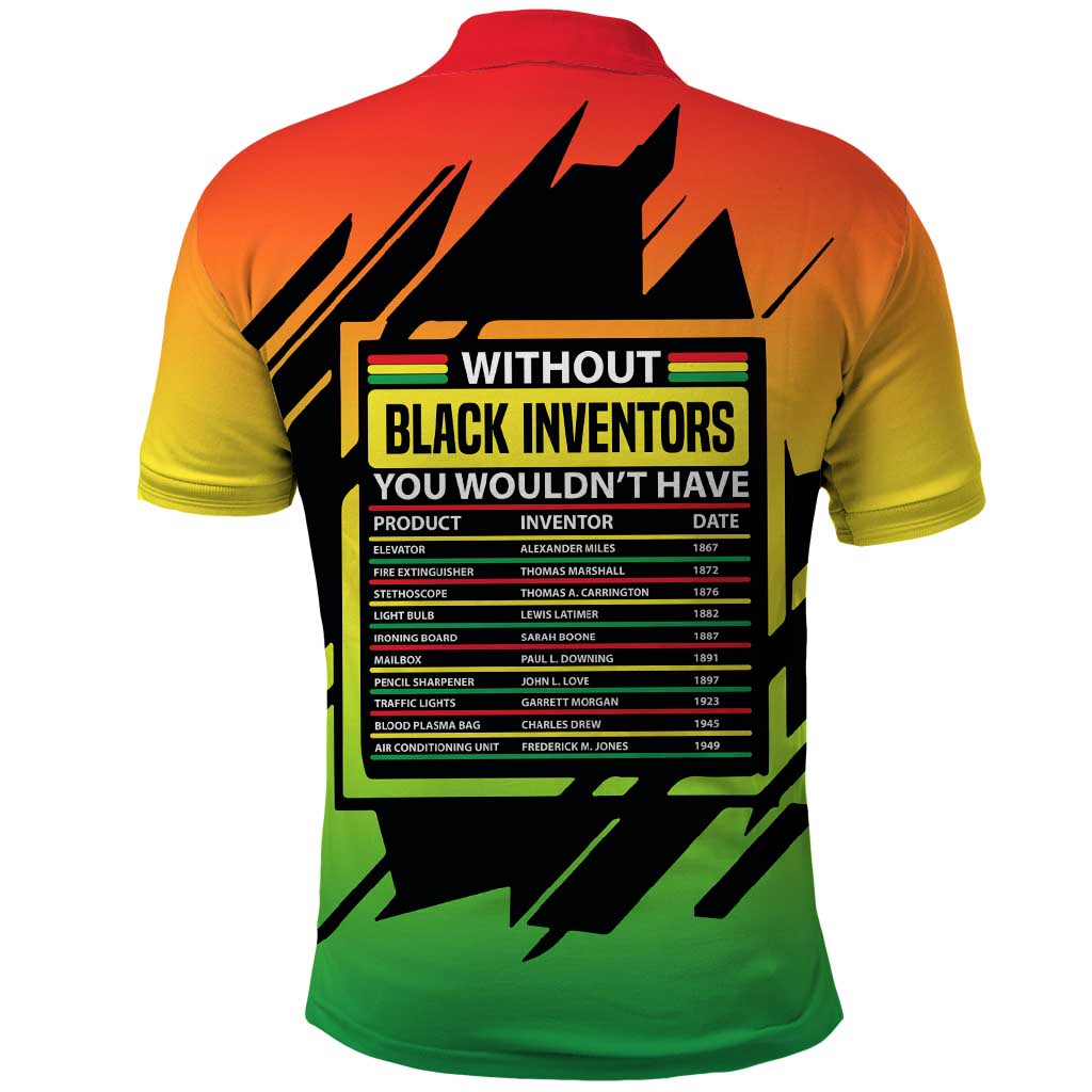 Without Black Inventors Educational List Polo Shirt Black History Month African