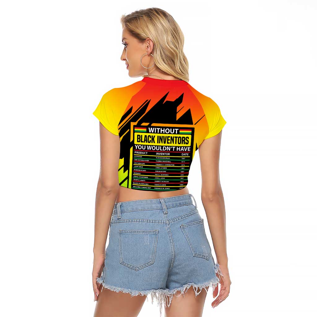 Without Black Inventors Educational List Raglan Cropped T Shirt Black History Month African