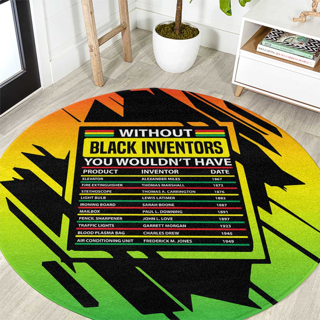 Without Black Inventors Educational List Round Carpet Black History Month African