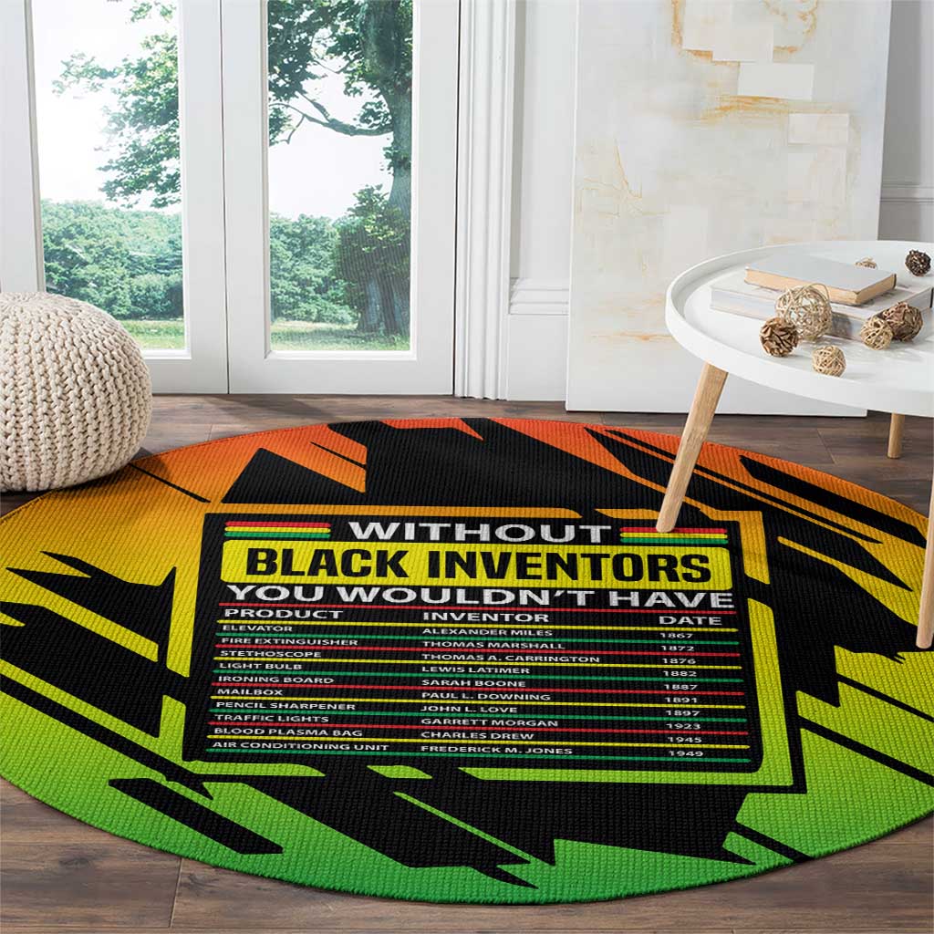 Without Black Inventors Educational List Round Carpet Black History Month African