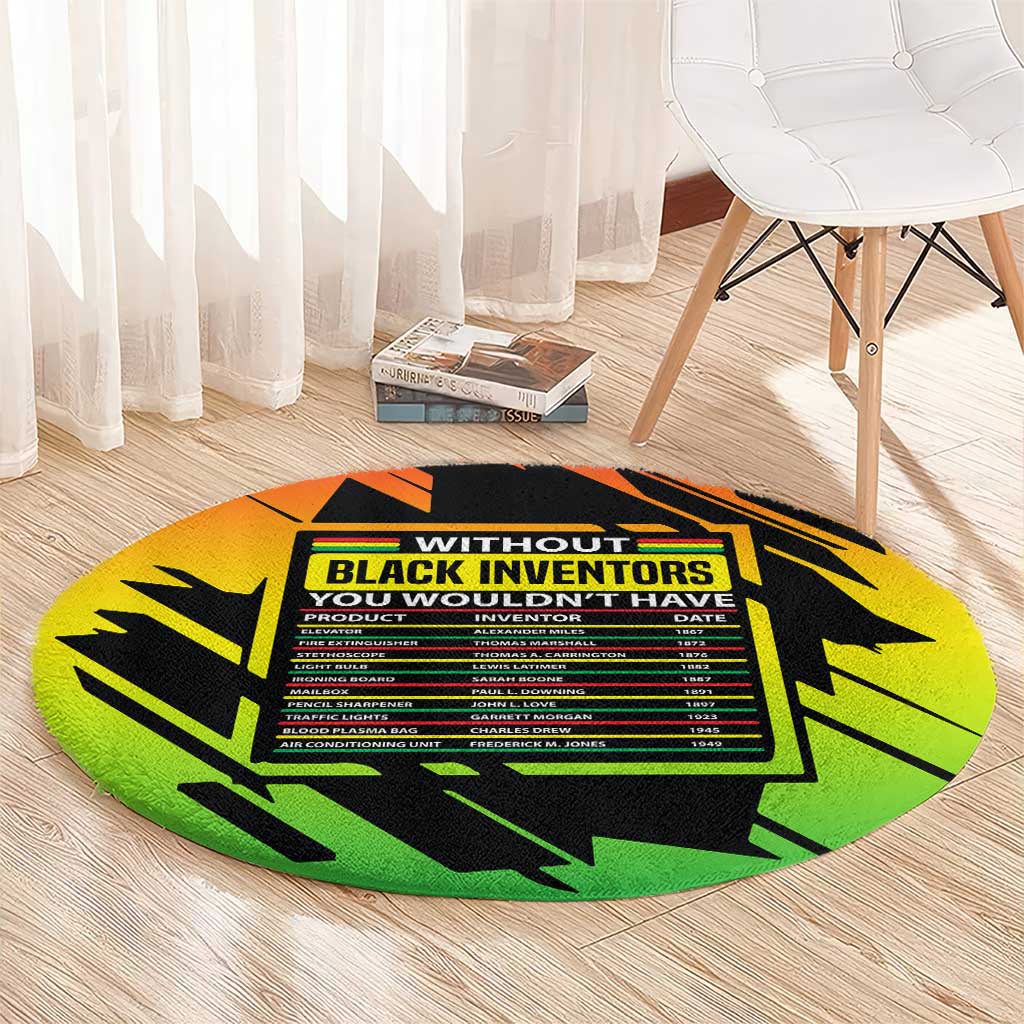 Without Black Inventors Educational List Round Carpet Black History Month African
