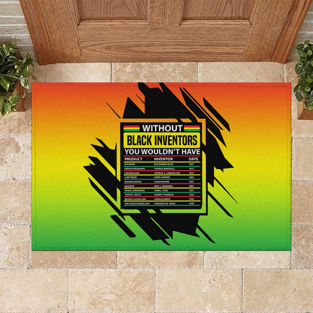 Without Black Inventors Educational List Rubber Doormat Black History Month African