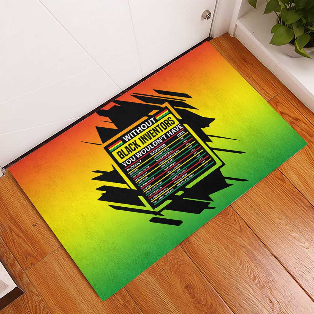 Without Black Inventors Educational List Rubber Doormat Black History Month African