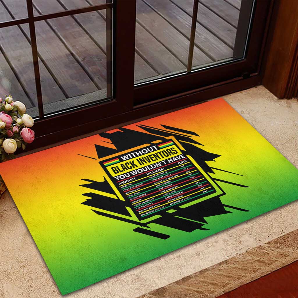 Without Black Inventors Educational List Rubber Doormat Black History Month African