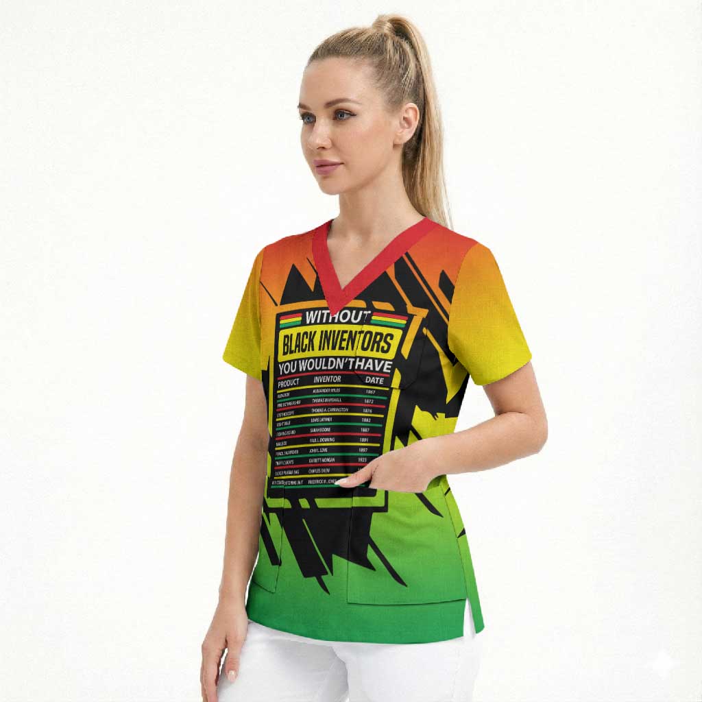 Without Black Inventors Educational List Scrub Top Black History Month African