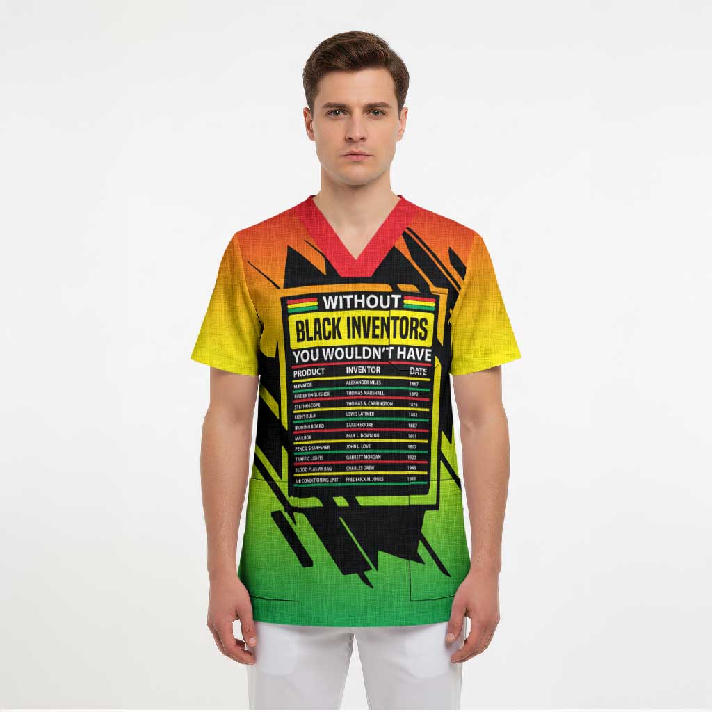 Without Black Inventors Educational List Scrub Top Black History Month African