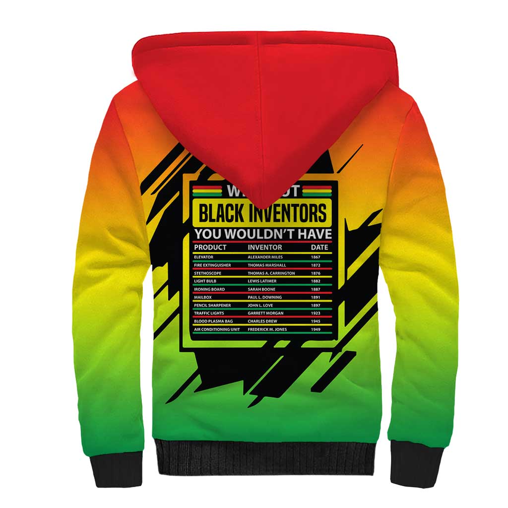 Without Black Inventors Educational List Sherpa Hoodie Black History Month African