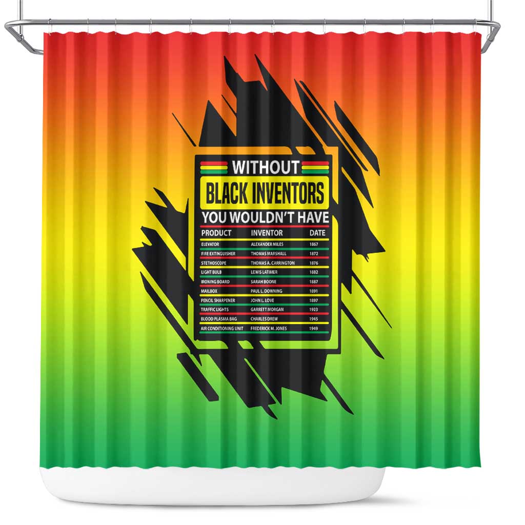 Without Black Inventors Educational List Shower Curtain Black History Month African