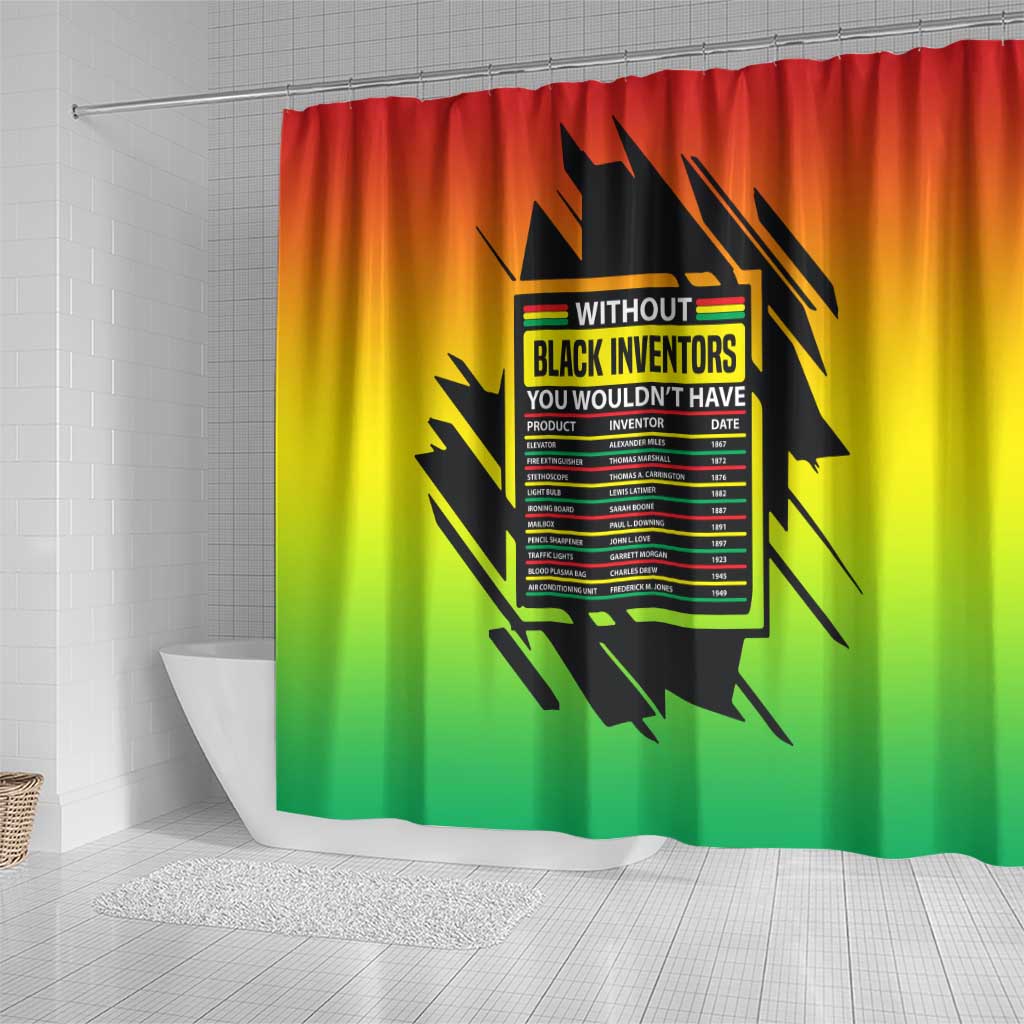 Without Black Inventors Educational List Shower Curtain Black History Month African