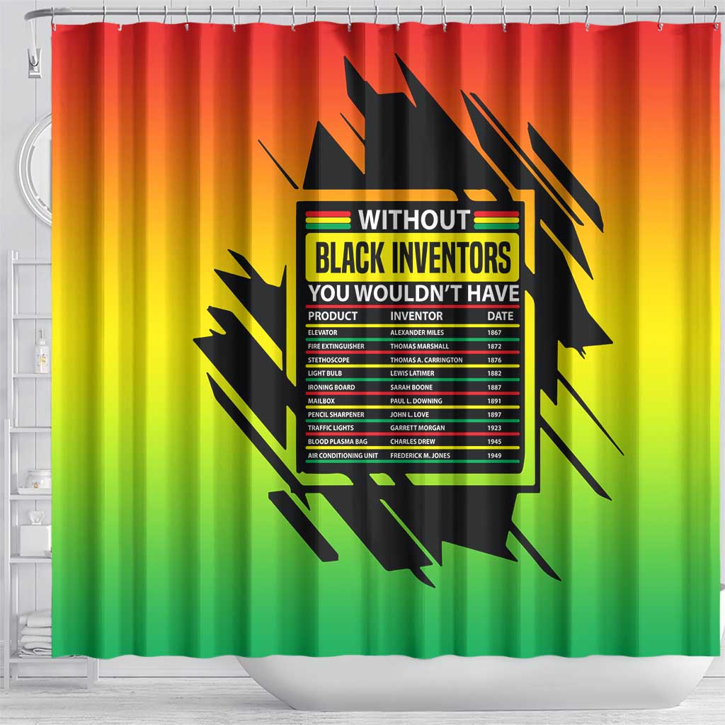 Without Black Inventors Educational List Shower Curtain Black History Month African