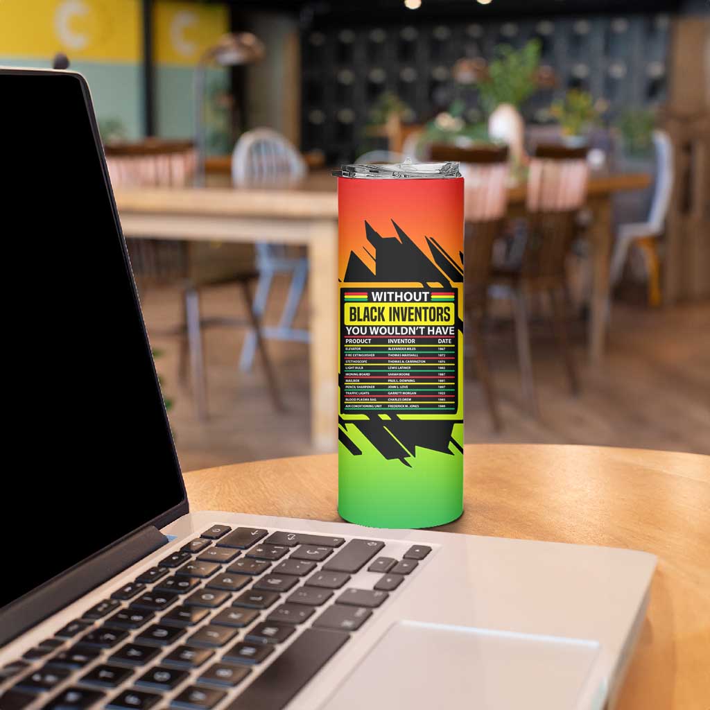 Without Black Inventors Educational List Skinny Tumbler Black History Month African