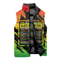 Without Black Inventors Educational List Sleeveless Puffer Jacket Black History Month African