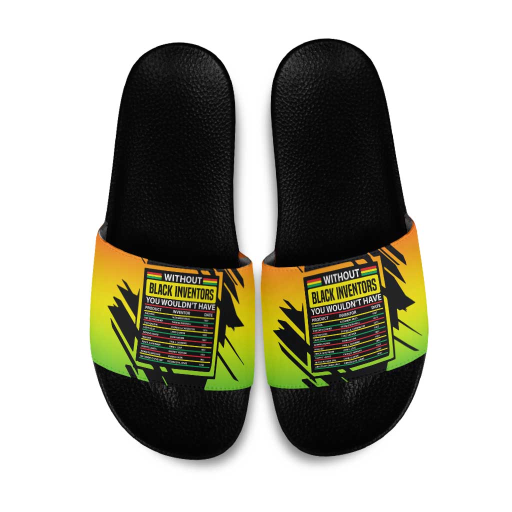 Without Black Inventors Educational List Slide Sandals Black History Month African
