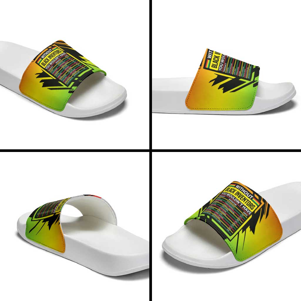 Without Black Inventors Educational List Slide Sandals Black History Month African
