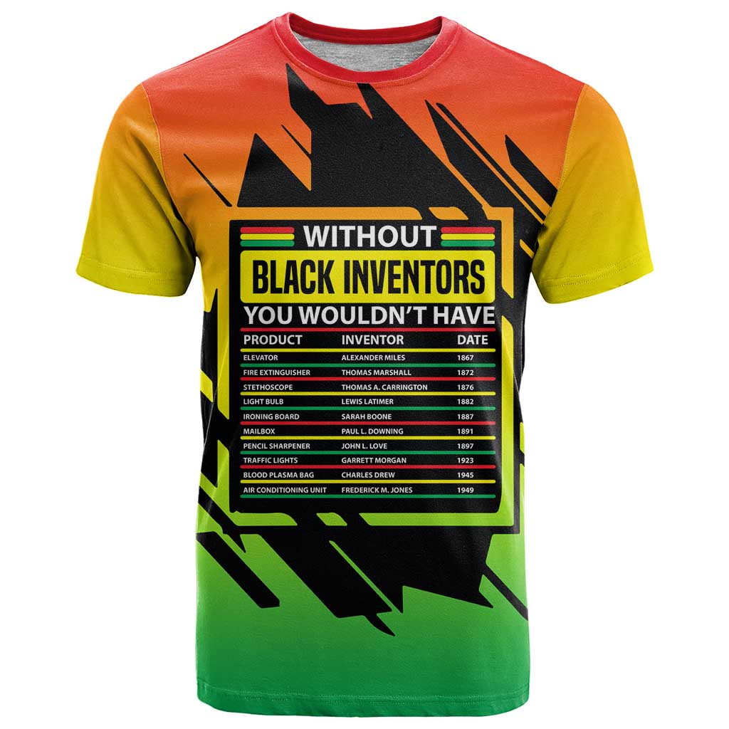 Without Black Inventors Educational List T Shirt Black History Month African