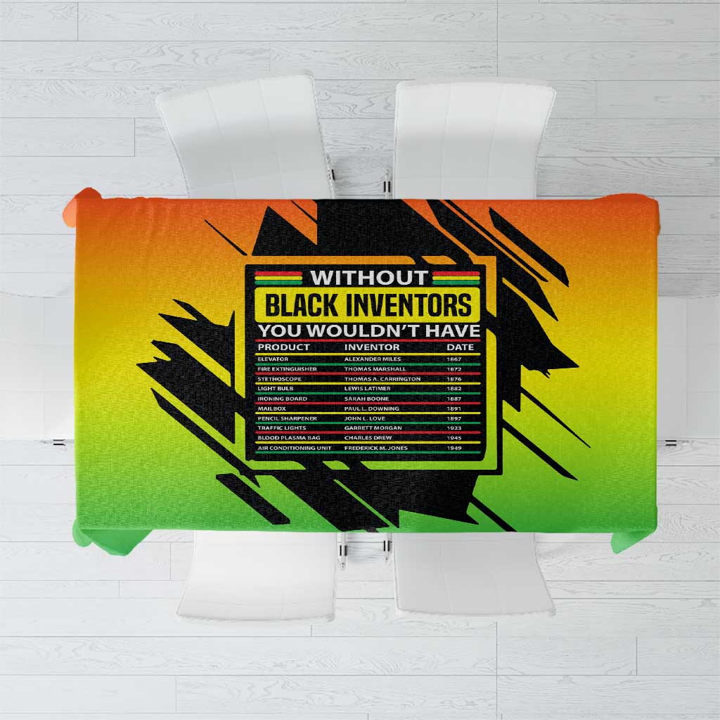 Without Black Inventors Educational List Tablecloth Black History Month African