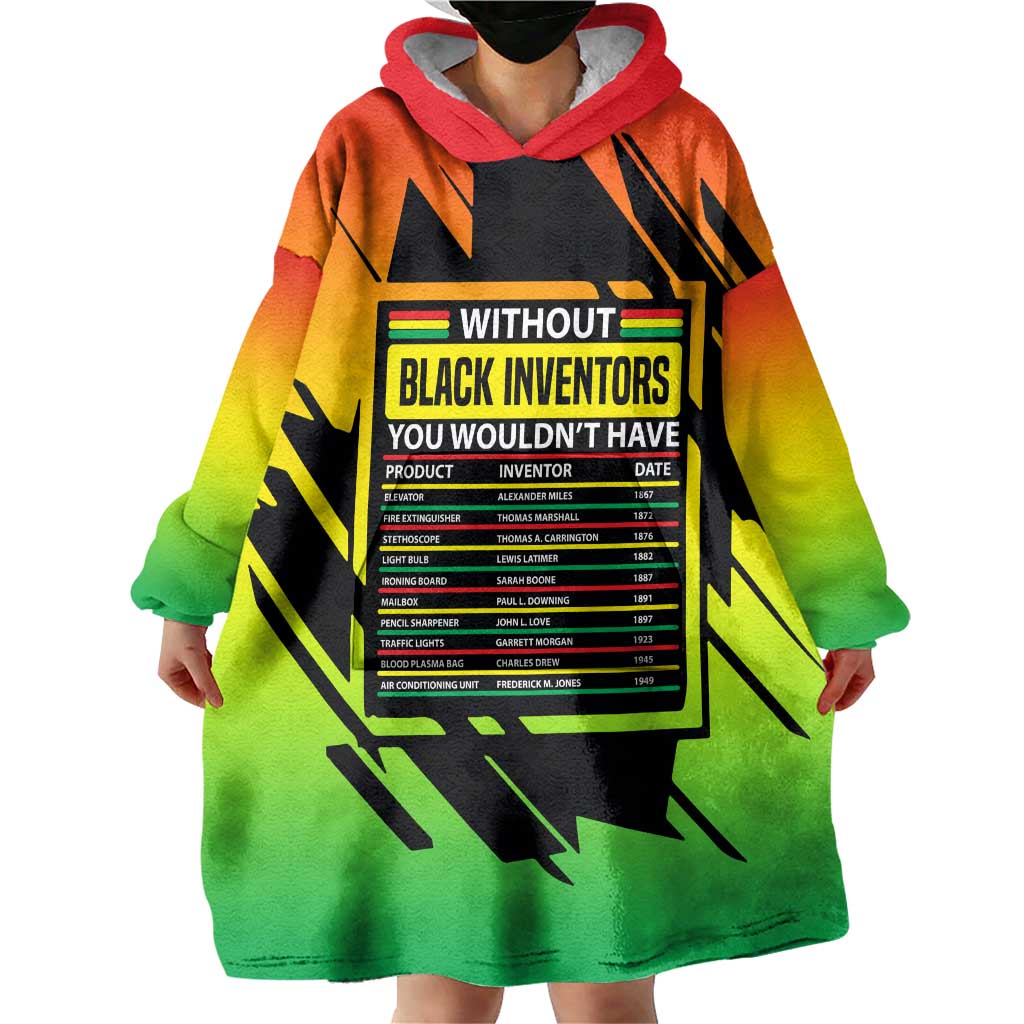 Without Black Inventors Educational List Wearable Blanket Hoodie Black History Month African