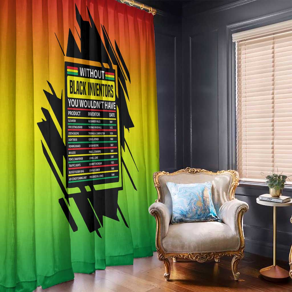Without Black Inventors Educational List Window Curtain Black History Month African