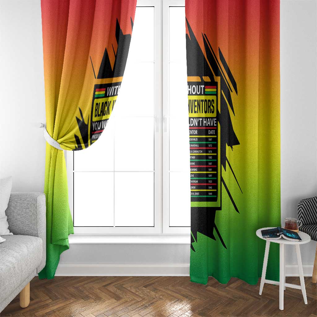 Without Black Inventors Educational List Window Curtain Black History Month African