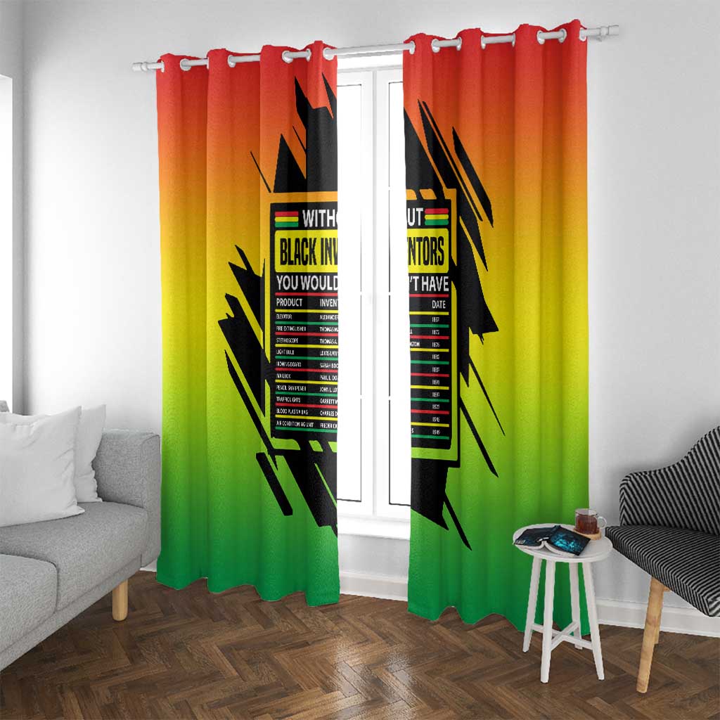 Without Black Inventors Educational List Window Curtain Black History Month African