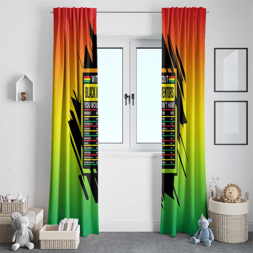 Without Black Inventors Educational List Window Curtain Black History Month African