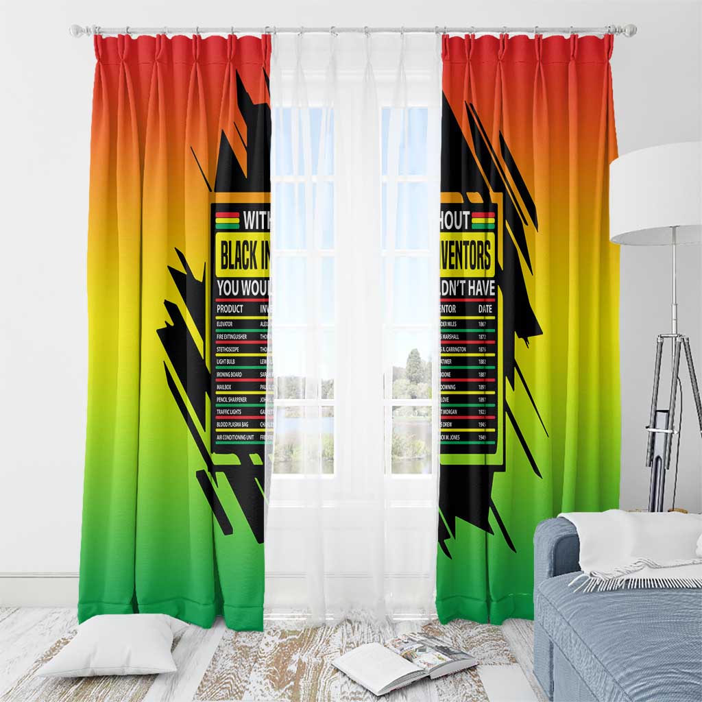 Without Black Inventors Educational List Window Curtain Black History Month African