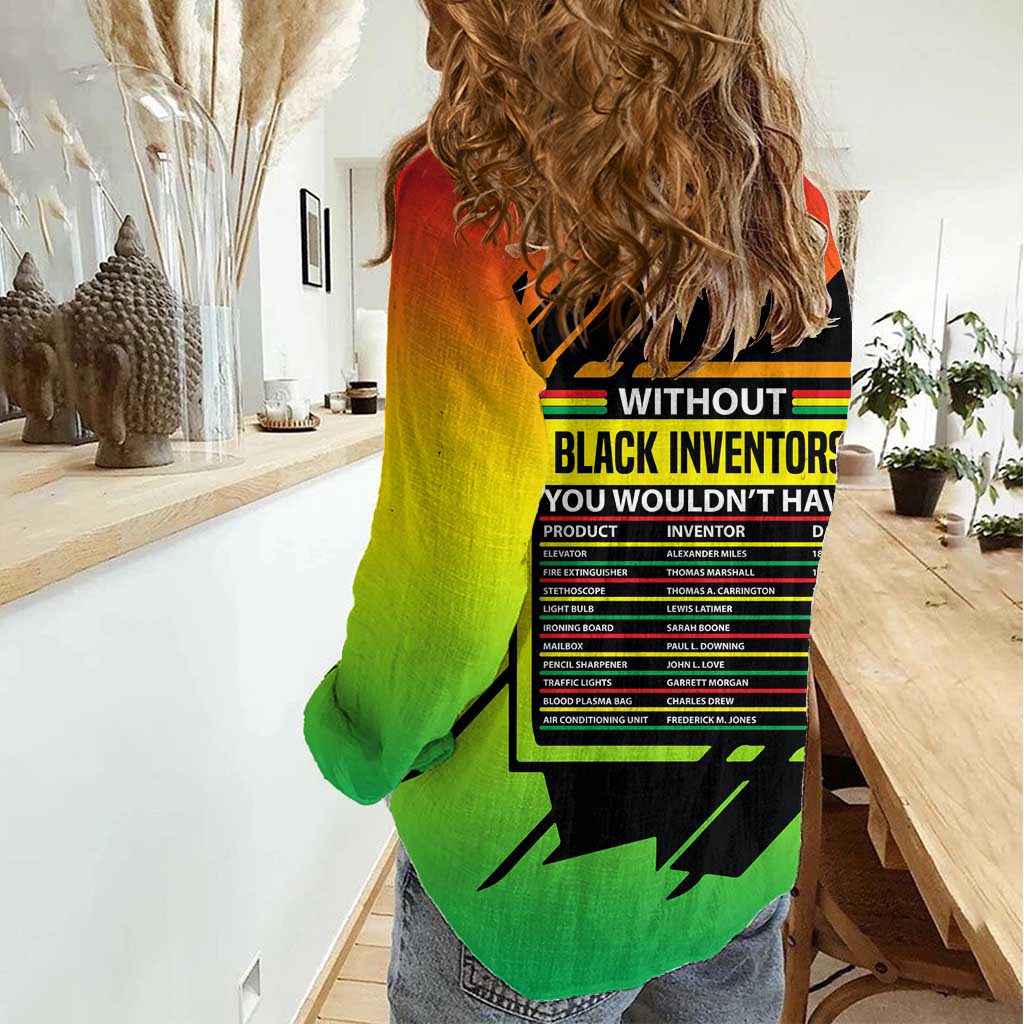 Without Black Inventors Educational List Women Casual Shirt Black History Month African