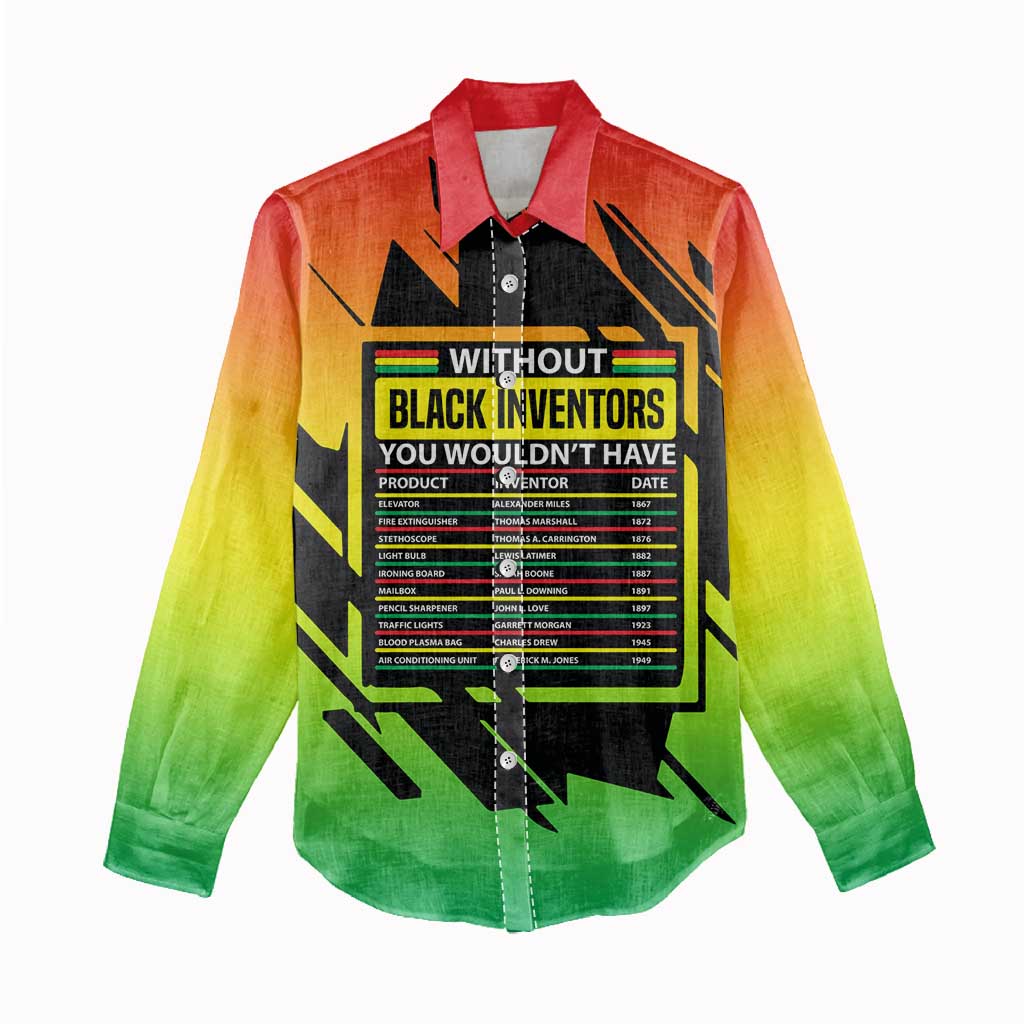 Without Black Inventors Educational List Women Casual Shirt Black History Month African